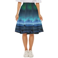 Green Aurora Lights-over Rocky Shore During Night Time Classic Short Skirt by danenraven