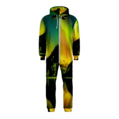 Scenic View Of Aurora Borealis Stretching Over A Lake At Night Hooded Jumpsuit (kids)