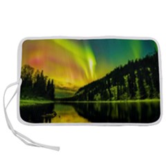 Scenic View Of Aurora Borealis Stretching Over A Lake At Night Pen Storage Case (m) by danenraven