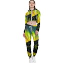 Scenic View Of Aurora Borealis Stretching Over A Lake At Night Cropped Zip Up Lounge Set View1