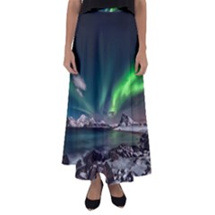 Aurora Borealis Photo Flared Maxi Skirt by danenraven