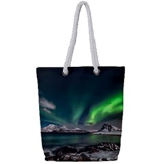 Aurora Borealis Photo Full Print Rope Handle Tote (small) by danenraven