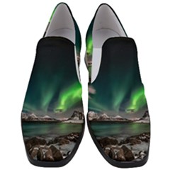 Aurora Borealis Photo Women Slip On Heel Loafers by danenraven