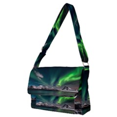 Aurora Borealis Photo Full Print Messenger Bag (m) by danenraven