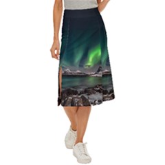 Aurora Borealis Photo Midi Panel Skirt by danenraven