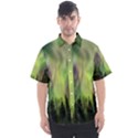 Aurora Borealis In Sky Over Forest Men s Short Sleeve Shirt View1