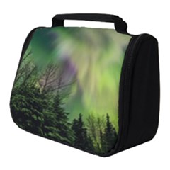 Aurora Borealis In Sky Over Forest Full Print Travel Pouch (small) by danenraven