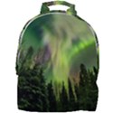 Aurora Borealis In Sky Over Forest Mini Full Print Backpack View1