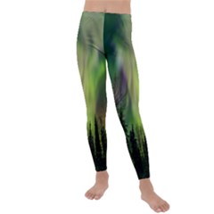 Aurora Borealis In Sky Over Forest Kids  Lightweight Velour Leggings by danenraven