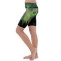 Aurora Borealis In Sky Over Forest Kids  Lightweight Velour Cropped Yoga Leggings View2