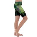 Aurora Borealis In Sky Over Forest Kids  Lightweight Velour Cropped Yoga Leggings View3