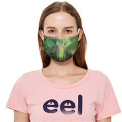 Aurora Borealis In Sky Over Forest Cloth Face Mask (adult) by danenraven