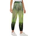 Aurora Borealis In Sky Over Forest Cropped Drawstring Pants View3