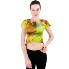 Lake Dallol In Danakil Depression Ethiopia Crew Neck Crop Top by danenraven