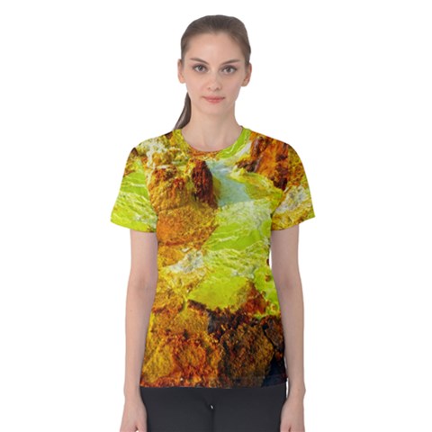 Lake Dallol In Danakil Depression Ethiopia Women s Cotton Tee by danenraven