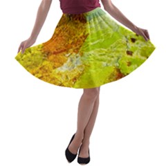 Lake Dallol In Danakil Depression Ethiopia A-line Skater Skirt by danenraven