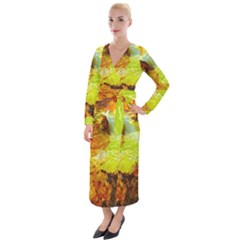 Lake Dallol In Danakil Depression Ethiopia Velvet Maxi Wrap Dress by danenraven