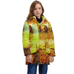 Lake Dallol In Danakil Depression Ethiopia Kid s Hooded Longline Puffer Jacket