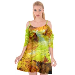 Lake Dallol In Danakil Depression Ethiopia Cutout Spaghetti Strap Chiffon Dress by danenraven