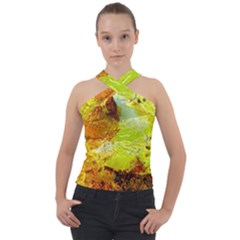 Lake Dallol In Danakil Depression Ethiopia Cross Neck Velour Top by danenraven