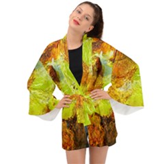 Lake Dallol In Danakil Depression Ethiopia Long Sleeve Kimono by danenraven