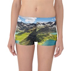 Aerial View Of Mountain And Body Of Water Reversible Boyleg Bikini Bottoms by danenraven