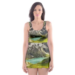 Aerial View Of Mountain And Body Of Water Skater Dress Swimsuit by danenraven