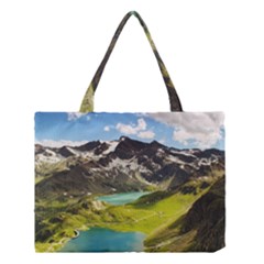 Aerial View Of Mountain And Body Of Water Medium Tote Bag by danenraven