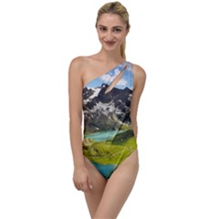 Aerial View Of Mountain And Body Of Water To One Side Swimsuit by danenraven