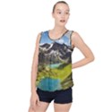 Aerial View Of Mountain And Body Of Water Bubble Hem Chiffon Tank Top View1