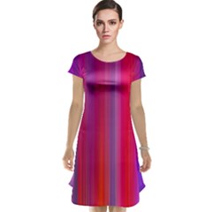 Multicolored Abstract Linear Print Cap Sleeve Nightdress by dflcprintsclothing