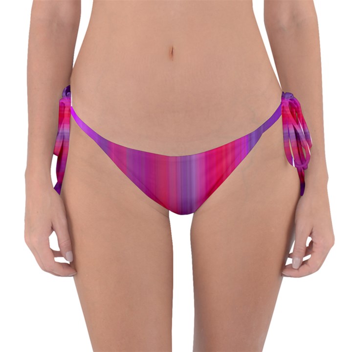 Multicolored Abstract Linear Print Reversible Bikini Bottom