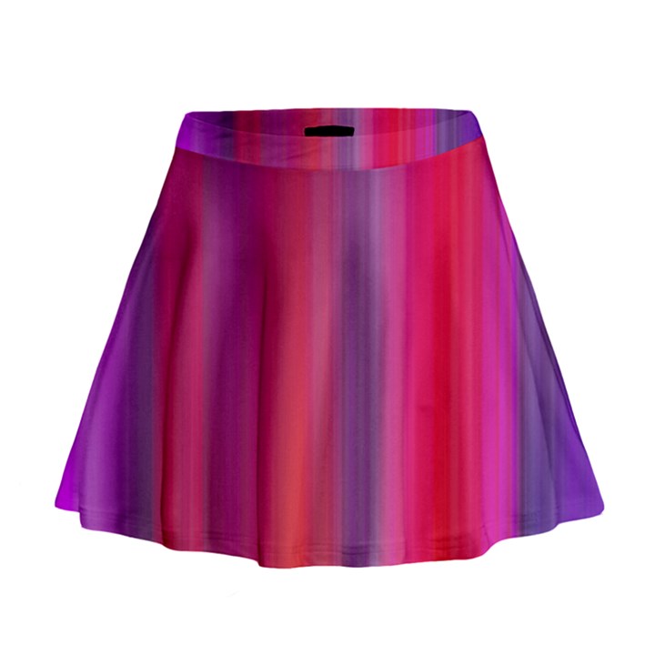 Multicolored Abstract Linear Print Mini Flare Skirt