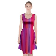 Multicolored Abstract Linear Print Racerback Midi Dress