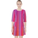 Multicolored Abstract Linear Print Quarter Sleeve Pocket Dress View1