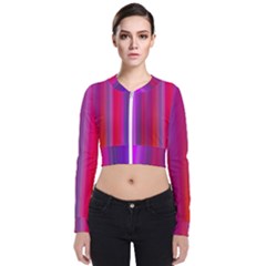 Multicolored Abstract Linear Print Long Sleeve Zip Up Bomber Jacket by dflcprintsclothing