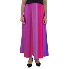 Multicolored Abstract Linear Print Flared Maxi Skirt