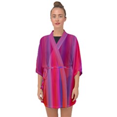 Multicolored Abstract Linear Print Half Sleeve Chiffon Kimono by dflcprintsclothing