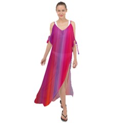 Multicolored Abstract Linear Print Maxi Chiffon Cover Up Dress