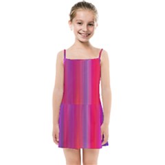 Multicolored Abstract Linear Print Kids  Summer Sun Dress by dflcprintsclothing