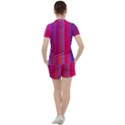 Multicolored Abstract Linear Print Women s Tee and Shorts Set View2