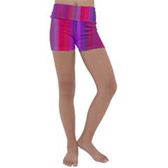 Multicolored Abstract Linear Print Kids  Lightweight Velour Yoga Shorts by dflcprintsclothing