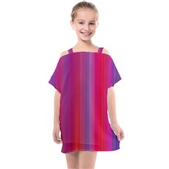 Multicolored Abstract Linear Print Kids  One Piece Chiffon Dress by dflcprintsclothing