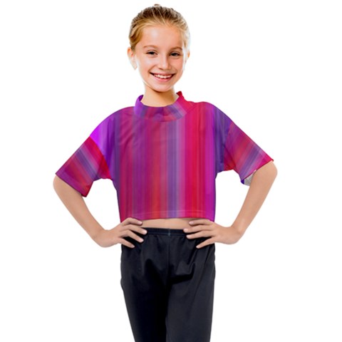 Multicolored Abstract Linear Print Kids Mock Neck Tee by dflcprintsclothing