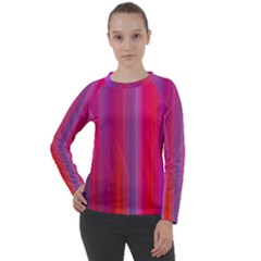 Multicolored Abstract Linear Print Women s Long Sleeve Raglan Tee