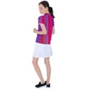 Multicolored Abstract Linear Print Women s Polo Tee View2