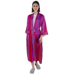 Multicolored Abstract Linear Print Maxi Satin Kimono by dflcprintsclothing