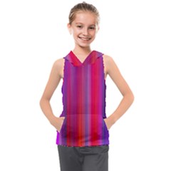 Multicolored Abstract Linear Print Kids  Sleeveless Hoodie by dflcprintsclothing