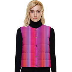 Multicolored Abstract Linear Print Women s Short Button Up Puffer Vest by dflcprintsclothing