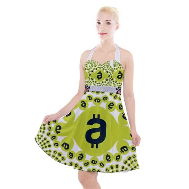 IM Fourth Dimension AMF Halter Party Swing Dress 